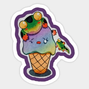 rana comiendo helado Sticker